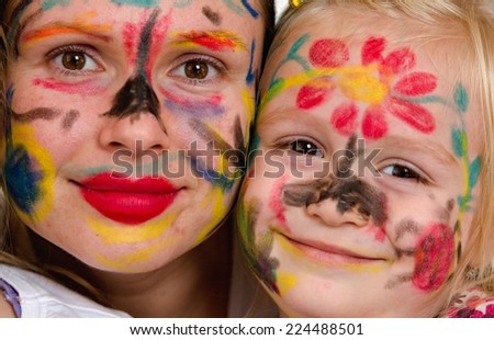 Pretty girl with face painting