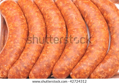 fresh and hand made swine sausages