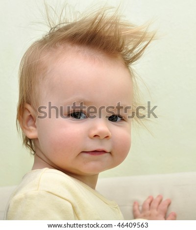 stock photo baby with punk hair style