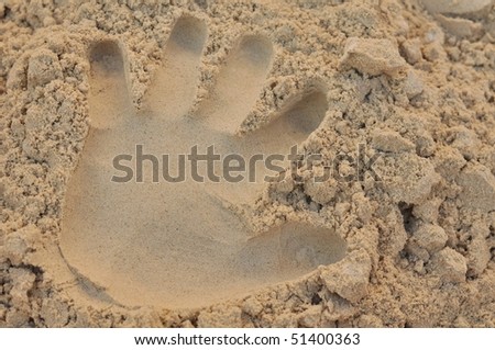 palm print in sand