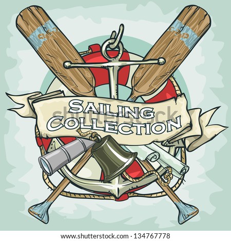 Nautical Label with sample text Sailing Collection Nautical Label with sample text Sailing Collection