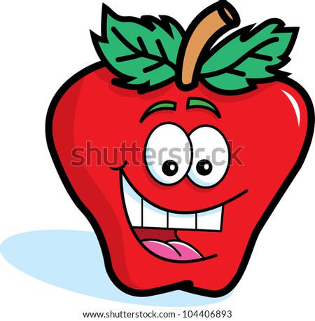 Cartoon Illustration of an Apple