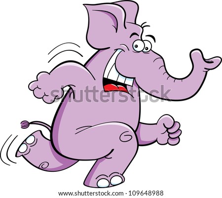 elephant running cartoon