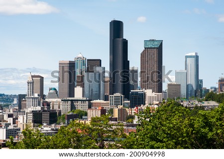 SEATTLE - MAY 11: A view of the Seattle skyline as seen from the south on May 11, 2014.