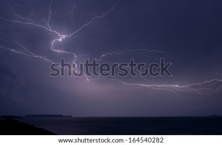Lightning Lightning on sea.