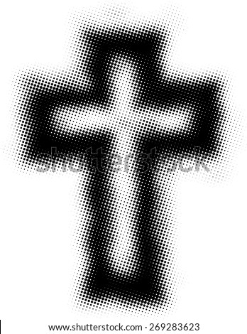 Vector Grunge Cross . Distressed Cross Shape . Grunge Splash Cross . Religion Cross Background .