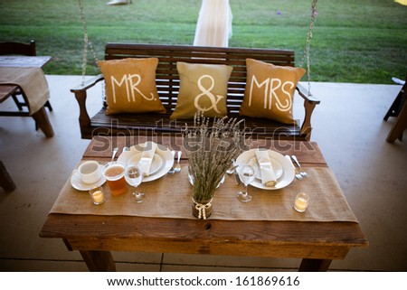 Mr. & Mrs. Pillows for Wedding Couple at Reception