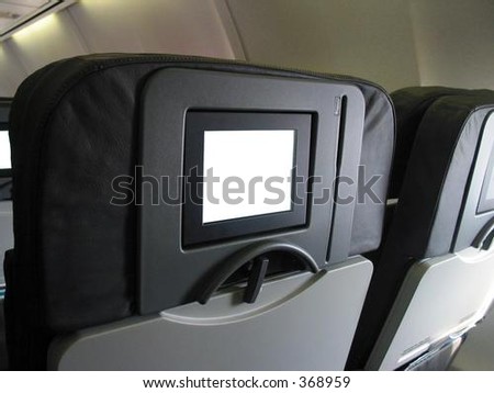 LCD monitor on Passenger Seat of air plane