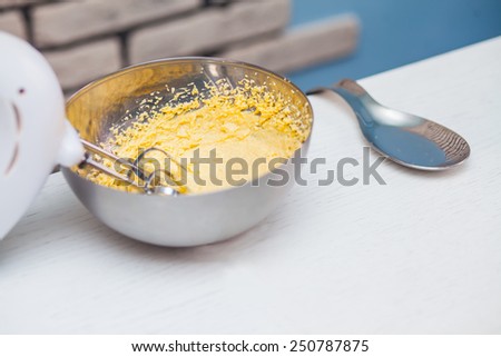 Dough mixer whipped in kitchen