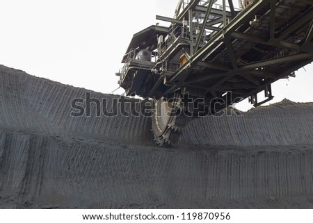 Mining equipment. Close up detail of heavy mining equipment