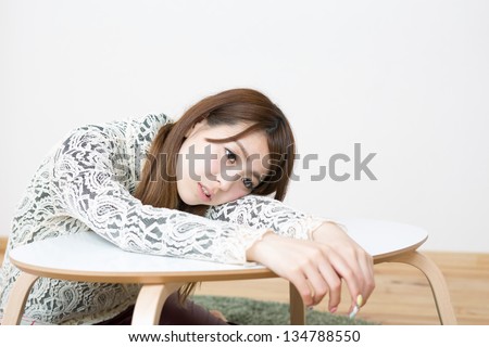 young woman who gets tired