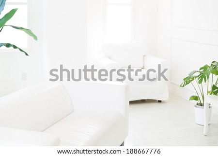 White sofa in a white room