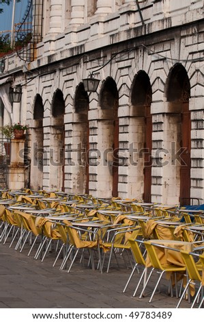 only rarely can one see an empty street caffe in Venice, most of the year the city is crowded with tourists