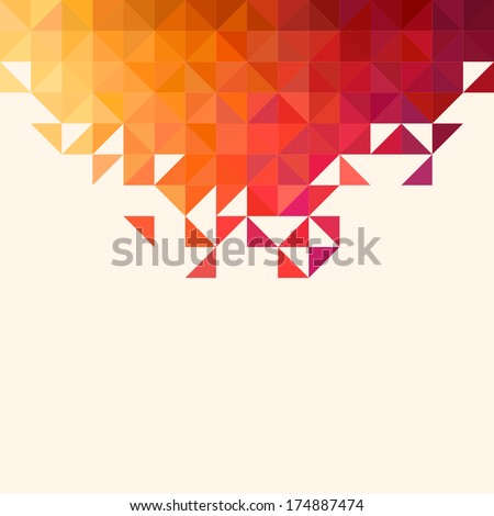 Background of geometric shapes. Colorful mosaic pattern. Retro triangle background