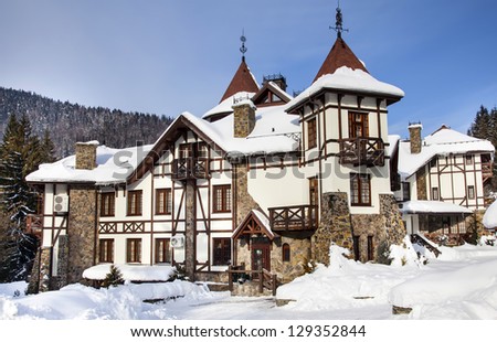 Winter castle in Carpathians