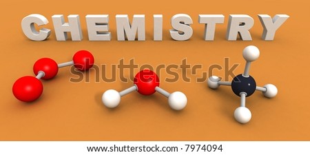 a 3d render to illustrate the word chemistry