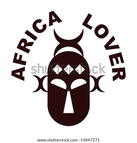 stock vector : black and white design of an african mask