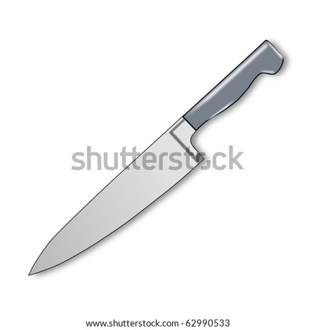 Drawing of a Kitchen Knife over a white background