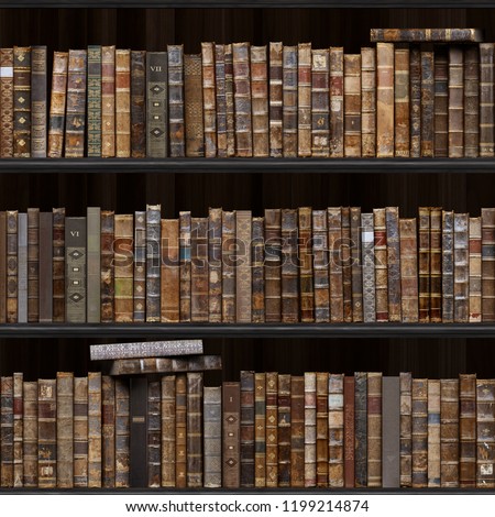 2 of 30 Black wood bookshelf. Old books seamless texture (vertically and horizontally). Tiled Bookshelf Background. Also tiled with other textures from same set in my gallery. Pack2.