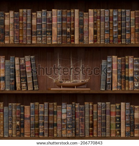 3of15 Old books seamless texture (vertically and horizontally). Tiled Bookshelf Background. Also tiled with other 15 textures from same pack in my gallery.