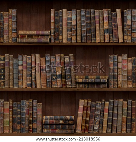 7 of 15 Old books seamless texture (vertically and horizontally). Bookshelf Background. Also tiled with other 15 textures from same pack in my gallery.