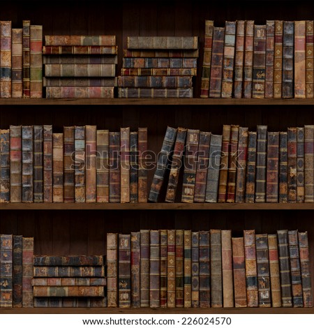10of15 Old books seamless texture (vertically and horizontally). Tiled Bookshelf Background. Also tiled with other 15 textures from same pack in my gallery.