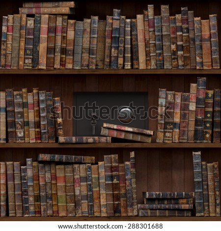 15of15 Old books seamless texture (vertically and horizontally). Tiled Bookshelf Background. Also tiled with other 15 textures from same pack in my gallery. Closed safe.