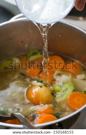 Infuse steamed vegetables with water