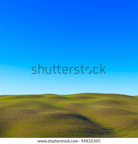 Tuscany: typical landscape. Rolling hills in Val d\'Orcia, near Siena.