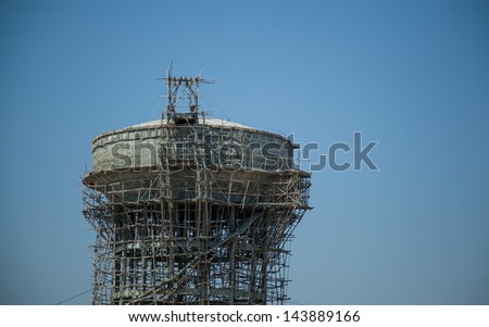 Under construction of reserve water supply Tank under blue sky