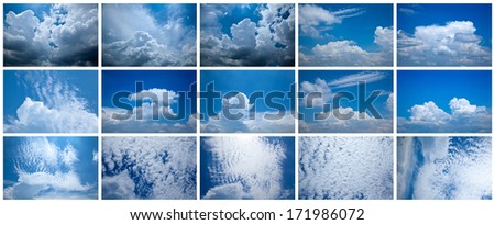 Blue sky and puffy clouds