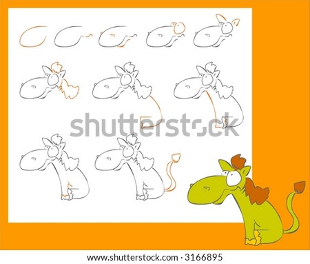 horse drawing cartoon. stock photo : Drawing a Cartoon Horse - Also available in Vector format!