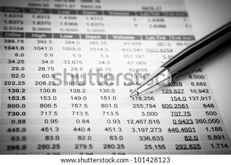 data analyzing in stock market: on the quotes prints, and a pen