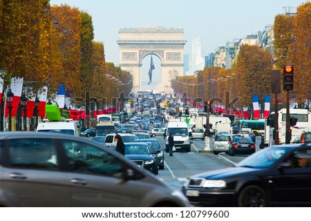 avenue Champs Elysees - one of a famous touristic attractions in Paris