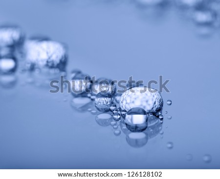 drops of on glass treat water-repellent in macro lens shot