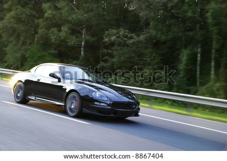 sports car in motion