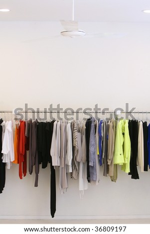 fashion clothing hanging as display