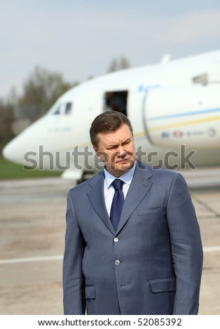 KYIV, UKRAINE - APR 28: Ukrainian President Viktor Yanukovych to \