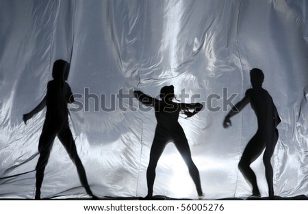 silhouette dancers of contemporary ballet