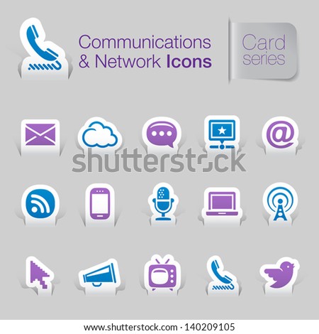 Card series communication & network related icons