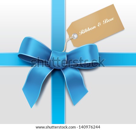 Satin blue ribbon with card