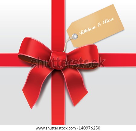Satin red ribbon with card