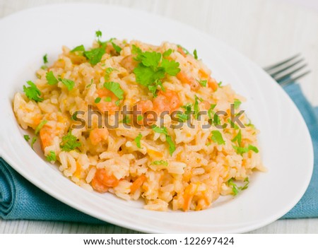 Plate of Shrimps Risotto