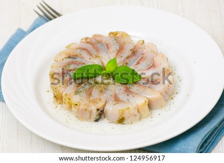pieces of salt herring fish