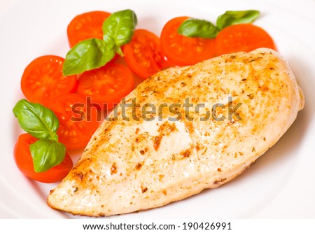 chicken breast with fresh cherry tomatoes