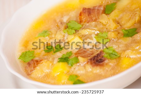 Fish soup with potato and rice
