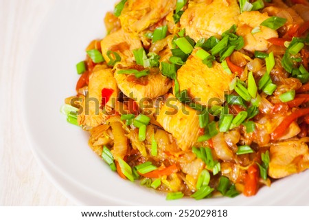 steamed vegetables with meat