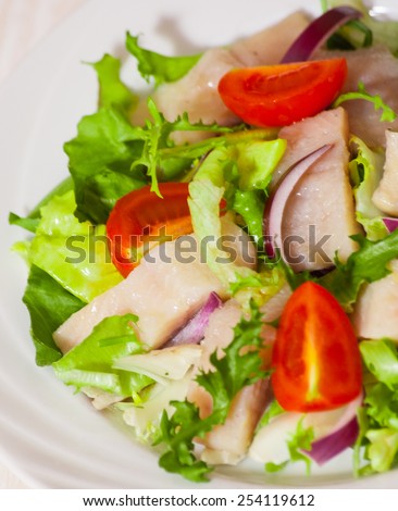 salad with fish