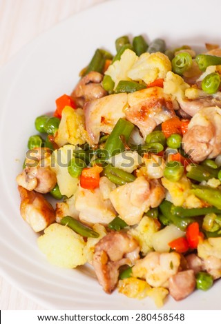 vegetables mix and chicken