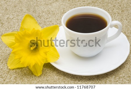 flower and coffee cup